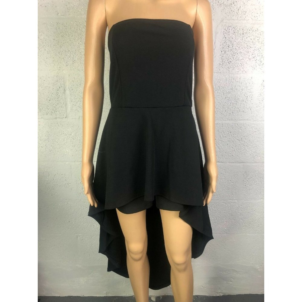 BLASHE Women's Strapless Black Hi-Low Romper Dress Style BD04155 Size L